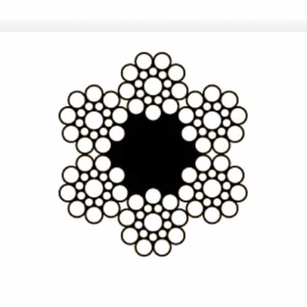 6×19 Seale + textile core (clear, non-galvanized)