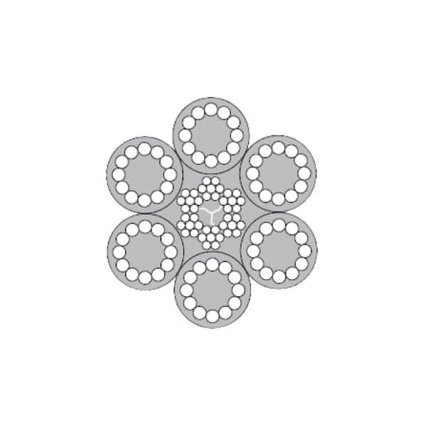 Mixed 6-strand metal-core cable
