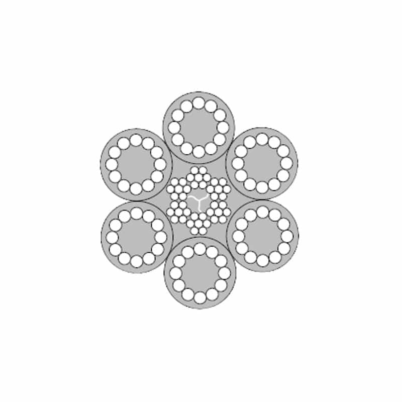 Mixed 6-strand metal-core cable